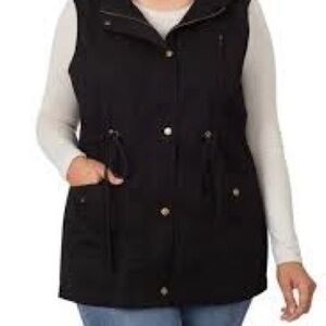 2X Zenana Outfitters navy blue sleeveless zippered vest